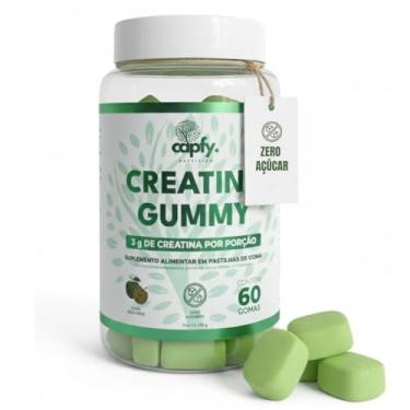 Imagem de Creatina Gummy Capfy Nutrition 60 Gomas Zero Açúcar Sabor Maçã Verde 100% Pura 3g de Creatina Monohidratada por Dose