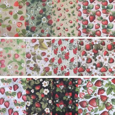 Imagem de GORGECRAFT 24 folhas com 12 estilos retrô de morango, bloco de papel 30 cm x 30 cm, decorativo, vintage, flores, decoupage, papel-cartão, diário, scrapbook, materiais para agendas, fazer cartões