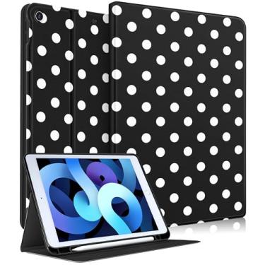 Imagem de Wazzasoft for iPad 9th/8th/7th Generation Case 10.2 Inch - Women Girls Cute Smart Folio Cover (Auto Wake/Sleep) with Build-in Pencil Holder for Apple Tablet Soft TPU Protective Cover,Polka Dots