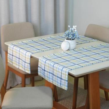 Imagem de Caminho de Mesa Estampa Digital Xadrez 4 Piquenique - 100% Poliéster Microfibra (130cm x 40cm) Secagem Rápida.