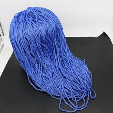 Imagem de Fio de nylon 170 m x 3 mm, fio de macramê faça você mesmo, almofada de mão, crochê, linha oca, cordão (azul royal)