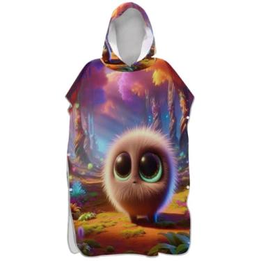 Imagem de Joisal Poncho de surf colorido animal fofo para adultos trocador de roupa masculina de secagem rápida com capuz toalha de natação