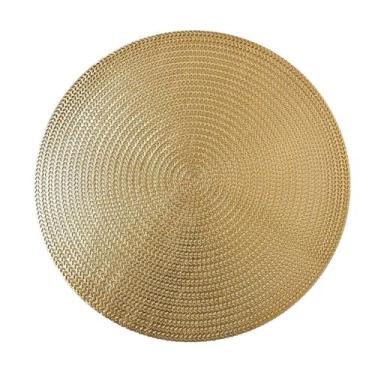 Imagem de Jogo Americano Redondo 4 até 12 peças Mesa REDONDO 38cm Descanso de Prato (8,DOURADO)