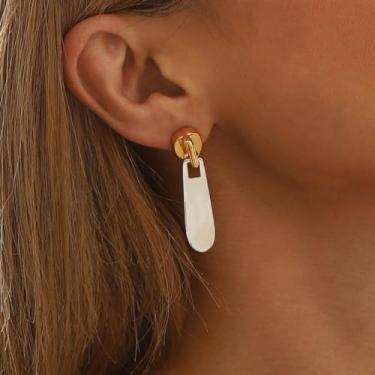 Imagem de Brincos de pressão para mulheres, prata não perfurada, argola de pérola, bola de estrela, cruz, presentes de Natal, presentes de amizade para mulheres, dia dos namorados, Medium, Latão, Sem pedra