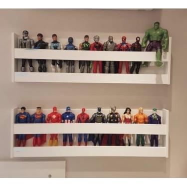 Imagem de Prateleira Organizadora Montessoriana em100% MDF Branco, 60x15x15 cm, para Bonecos e Bonecas, com Kit de Instalação