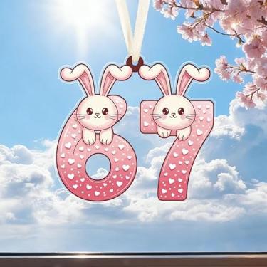 Imagem de 67 enfeites de acrílico de coelho, pequeno presente para melhores amigas/irmãs, entusiastas da coleção, adequado para aniversários, Natal, Dia dos Namorados, Páscoa