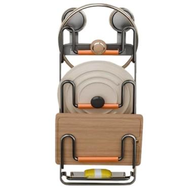 Imagem de Suporte para tampa de panela | Suporte de parede com sucção, suporte vertical para armazenamento de tampa de panela, para cozinha, pia de jantar, despensa, casa, apartamento, restaurante, armário