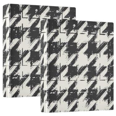 Imagem de Fichário de 3 anéis com pincel grunge personalizado, preto, 3 argolas, 200 folhas, caderno, fofo, redondo, fichário, 31,5 x 27 x 6 cm, pacote com 2