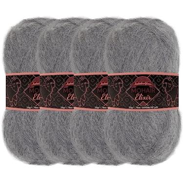 Imagem de JubileeYarn Fio de Elixir Mohair – Mistura de Lã para Bebês 50 g/novelo – Vesper – 4 novelos