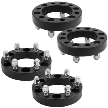Imagem de IRONTEK Espaçadores de roda de 6 x 5,5 compatíveis com Chevy Silverado 1500 99-22/Express1500/K1500/K2500/Tahoe, para GMC Sierra 1500/Yukon/Savana, passo de rosca forjado de 3.2 cm M14x1.5 furo do