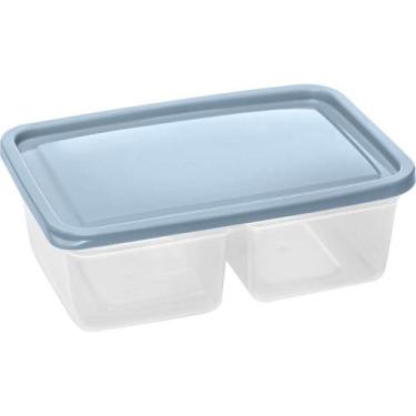 Imagem de Pote Organizador Retangular Slim com Tampa e 2 Divisórias 1,1L - Pode 