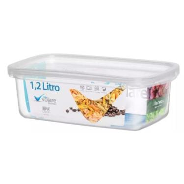 Imagem de Pote Retangular Volare 1,2lts Mantimentos Rischioto 1,2L Marmita Fitne