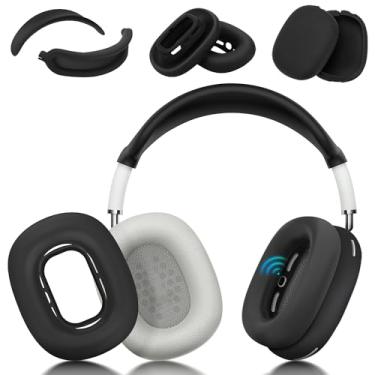 Imagem de 【Atualizado 4 em 1】 Capa Seltureone compatível com fones de ouvido Airpods Max, silicone antiarranhões e antisuor, capa de orelha/capa de faixa de cabeça para Apple AirPods Max