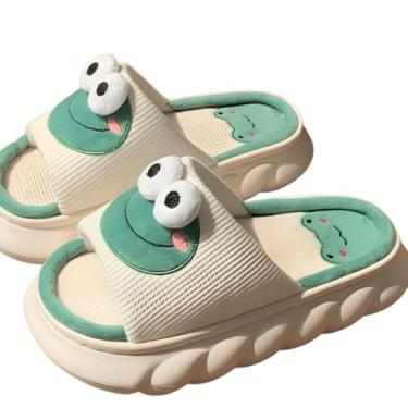 Imagem de Chinelo Pantufa Confortável Super Quentinho Antiderrapante Unissex de Quarto Desenhos Fofos Coelho Ursinho Sapinho Primum (Sapinho Verde - 40/BR)
