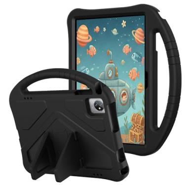 Imagem de Capa à prova de choque infantil para Blackview Tab 8 25.7 cm (2020), durável, leve, espuma vinílica acetinada, à prova de choque, capa protetora com suporte para Blackview Tab 8 25.7 cm 2020, preta
