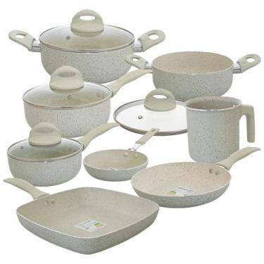 Imagem de Conjunto De Panelas Antiaderente Revestimento Cerâmica Vanilla Ibiza 8