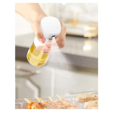 Imagem de Pulverizador de óleo para cozinhar, pulverizador de azeite de oliva de vidro de 220 ml, garrafa de azeite recarregável