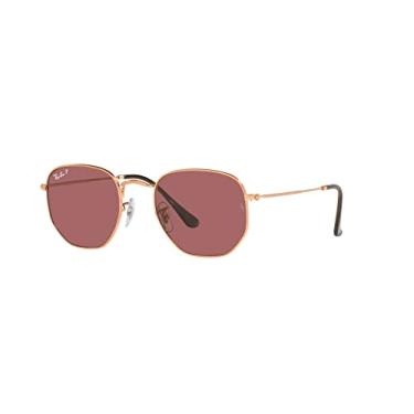 Imagem de Óculos de Sol Ray-Ban Polarizado Hexagonal 0RB3548N 9202AF Tam 51 / Rose Gold - Lentes Roxo