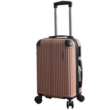 Imagem de Mala de Bordo ABS 10kg 17” a 21” Polegadas Mala de Viagem com Rodinhas 360° Cadeado Código (Rose-18”(9KG) Modelo-JJJ)