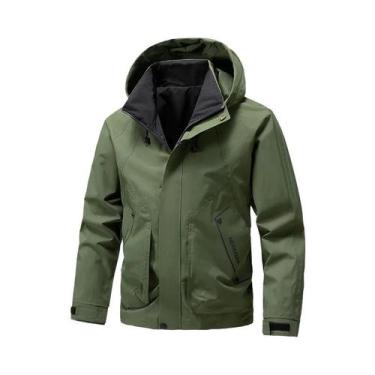 Imagem de Jaqueta Masculina Impermeável Softshell Com Capuz E Zíper, Jaqueta Com
