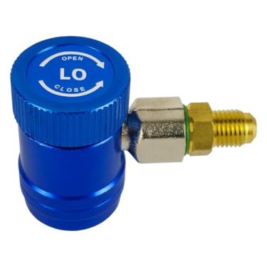 Imagem de Engate Rápido Baixa Pressão (Low) Hiatsu QCH-L 1/4” x 5/16” para Fluido R134a com Adaptador, Válvula de Segurança, Rosca em Latão, Ferramenta Profissional HVAC-R Ar Condicionado Split Refrigeração