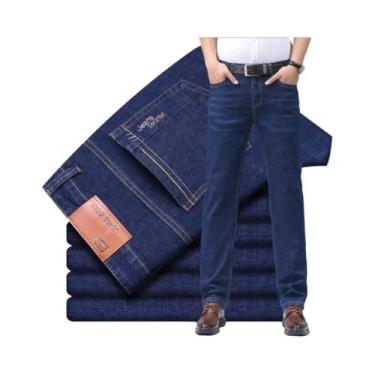 Imagem de Calças Jeans Masculinas De Verão Com Corte Reto E Stretch, Vários Tama