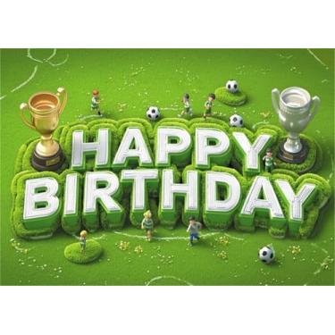 Imagem de Duluxykl Fundo de futebol para festa de aniversário, 3 x 2 m, fundo de fotografia de campo de futebol, tema esportivo, decoração de festa de aniversário, faixa para meninos, decoração de mesa de bolo