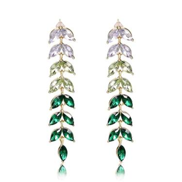 Imagem de Brinco de strass verde, joia do dia de São Patrício, acessório de formatura, brincos irlandeses, casamento, dama de honra, presentes de Natal para mulheres, Middle, Metal, Sem pedra preciosa