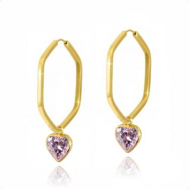 Imagem de Brinco Ouro 18k Argola Com Pingentes 5mm - Sofistgold Joias, Rosa