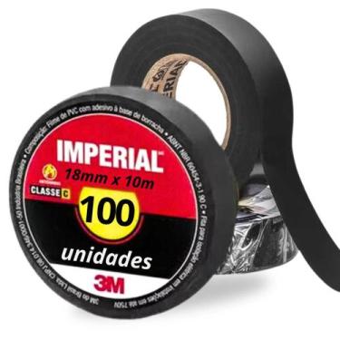 Imagem de 100 Rolos Fitas Isolante Imperial Slim 18x10 metros 3M