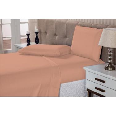 Imagem de Jogo lençol 4 peças cama casal box 1,38x1,88x0,30cm altura hotel pousa