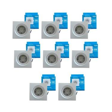 Imagem de Kit 10 Luminária Spot LED 5W Quadrada 6500K Elgin