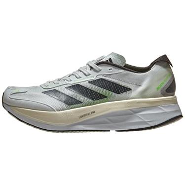 Imagem de adidas T nis masculino Adizero Boston 11, Branco/Noite/Verde, 10.0 D(M) US