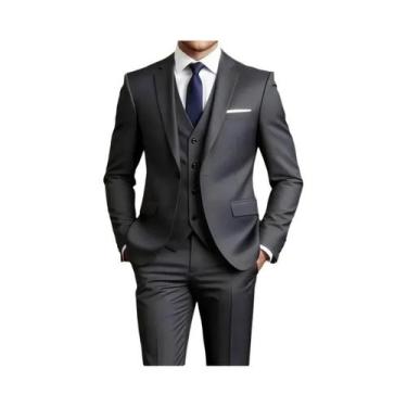 Imagem de Conjunto De Terno Slim Fit Preto Para Homens, Elegante Para Casamentos