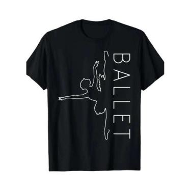 Imagem de Camiseta Casual Feminina Elegante Com Estampa De Dança De Balé, Gola R