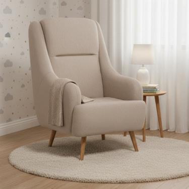 Imagem de Poltrona de Amamentação Fixa com 4 Pés Queen Marrom Claro