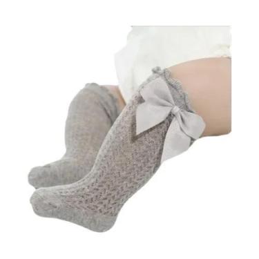 Imagem de Meias De Algodão Com Laço Para Bebê Menina, Antiderrapantes, Altura At