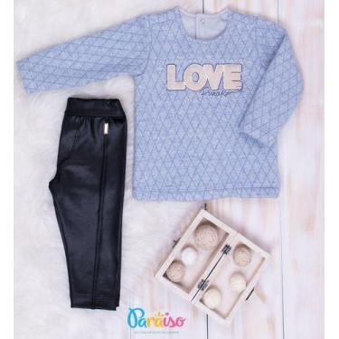 Imagem de - Conjunto Bebe Menina Paraiso Inverno Blusa + Calça Ref 10276, M ( 6 