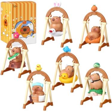 Imagem de Cutecrop Kawaii Capybara Blind Box Figures 1 Pcs Random Design Cute Animal Swing Capybara Figures Collectible Toys for Christmas Home Decorations Holiday Birthday Gifts, Single Box