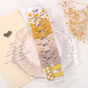Imagem de 10 peças de grampos de cabelo pequenos para bebês meninas 3,6 cm - 5,6 cm mini conjunto de presilhas antiderrapantes totalmente forradas artesanais laço flor acessórios de cabelo para recém-nascidos