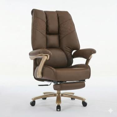 Imagem de EXCEBET Cadeira executiva de escritório grande e alta com apoio para os pés, capacidade de 181 kg, cadeira de escritório ergonômica com encosto alto com suporte lombar, apoios de braços acolchoados e