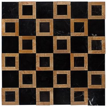 Imagem de Kit 1m² Pastilha de Vidro Mesclada 30cm X 30cm Preto