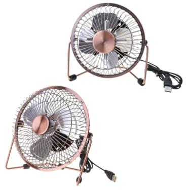 Imagem de RIEMRITEMRE Ventilador de mesa USB de 4/15.2 cm, ventilador de refrigeração de mesa portátil, ajustável, giratório de 360 graus, ventilador elétrico silencioso de metal para casa