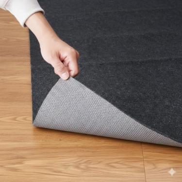 Imagem de BAGAIL Tapetes de feltro e borracha natural de 1/10.2 cm de espessura, 2,5 x 3,5 m, aderência antiderrapante mantém os tapetes no lugar, almofadas acolchoadas protetoras para tapete de área,