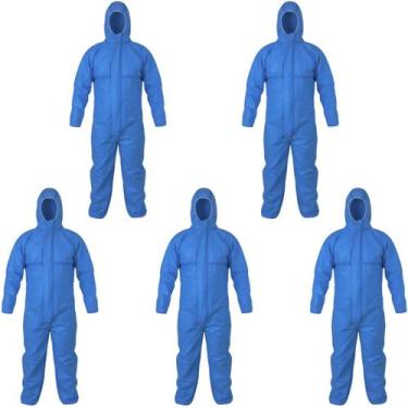 Imagem de Kit 5 Macacão De Segurança Covertech 200 Com Capuz Proteção Química Ep