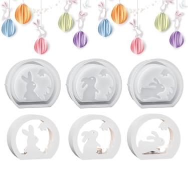 Imagem de Moldes de Páscoa – 3 peças flexíveis e fofas ferramentas de artesanato | Moldes de resina de silicone para decoração de férias, para decoração de casa, lembrancinhas de festa, férias, família