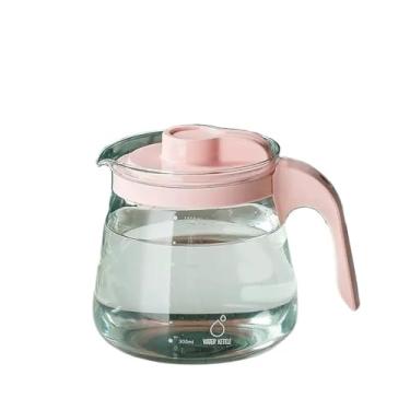 Imagem de x3anggyt5 Jarra de água de grande capacidade, bule de vidro transparente resistente ao calor com alça, recipiente para suco, chaleira de água doméstica, jarra de chá gelado (rosa)