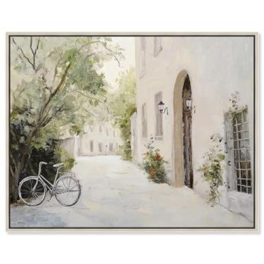 Imagem de Art Remedy Tela de paisagem de fazenda, 76 cm x 61 cm, moldura prateada, canto de paralelepípedos