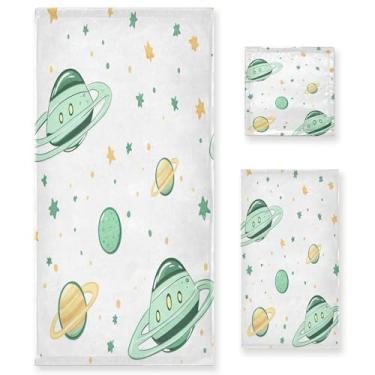 Imagem de xigua Planet Conjunto de toalhas de banheiro absorventes macias 3 peças toalha de banho toalha de mão toalhas decorativas para banheiro, academia, hotel, praia, piscina
