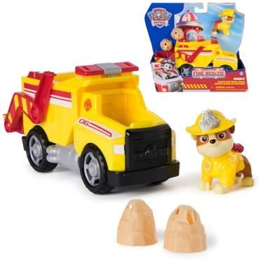 Imagem de PAW PATROL Caminhão de resgate de escombros de bombeiro com pá, balas e entulhos, boneco de cachorro, brinquedo para crianças a partir de 3 anos